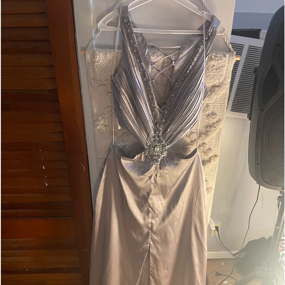 Prom silver gown size Large